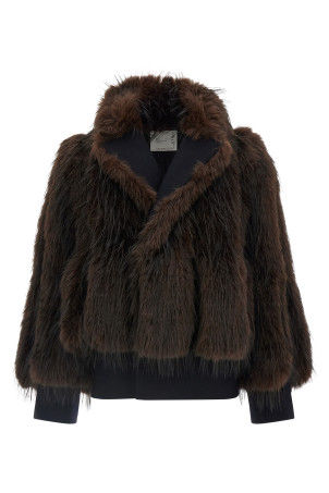 Jacket with fur inserts Brown