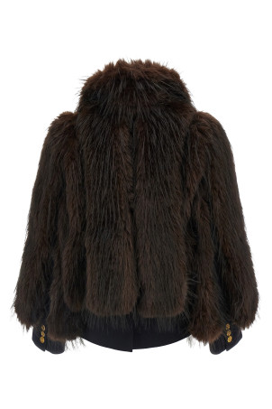 Jacket with fur inserts Brown