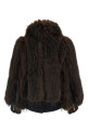 Jacket with fur inserts Brown