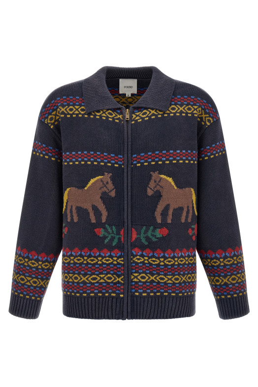 Кардиган «Isles» с интарсией, синий FOFW26SW045150043