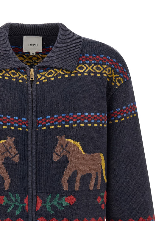 Кардиган «Isles» с интарсией, синий FOFW26SW045150043