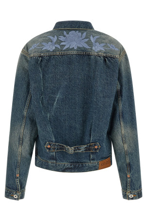 Джинсова куртка з квітковою вишивкою, синя KENZO FG65DV3156U8DS