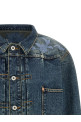Floral embroidery denim jacket Blue
