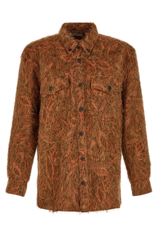 Сорочка оранжевого кольору з нерівною бахромою DRIES VAN NOTEN  2620207094077701