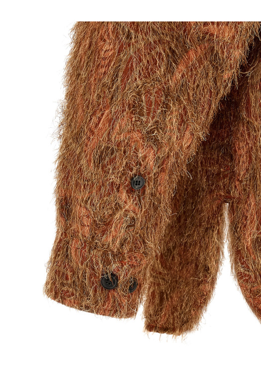 Сорочка оранжевого кольору з нерівною бахромою DRIES VAN NOTEN  2620207094077701