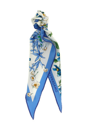 'Primavera' print diamond scarf BLUE