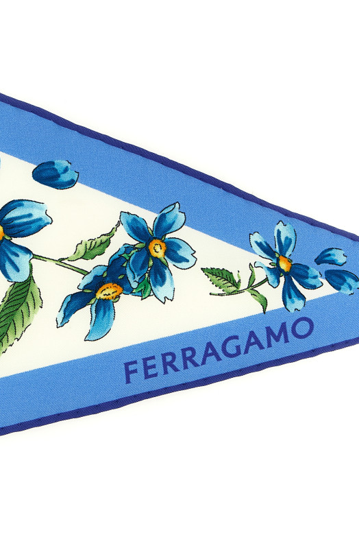 'Primavera' print diamond scarf BLUE