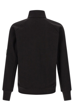 'Diagonal Raised Fleece ' sweatshirt and Lens detail Black