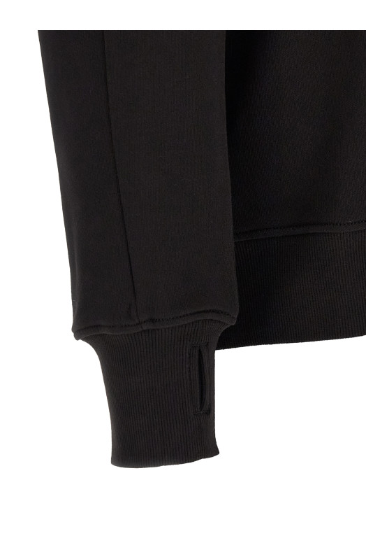 'Diagonal Raised Fleece ' sweatshirt and Lens detail Black