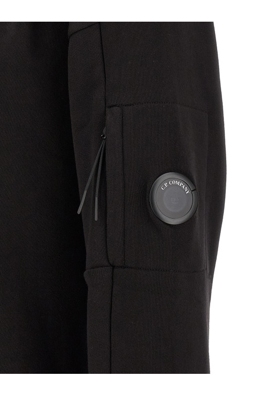 'Diagonal Raised Fleece ' sweatshirt and Lens detail Black