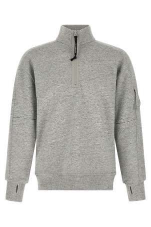 'Diagonal Raised Fleece ' sweatshirt and Lens detail Gray