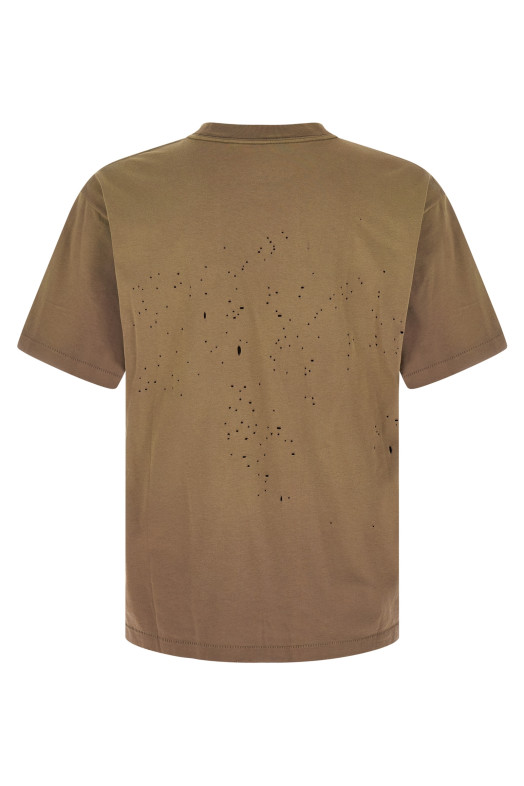 Openwork T-shirt Brown