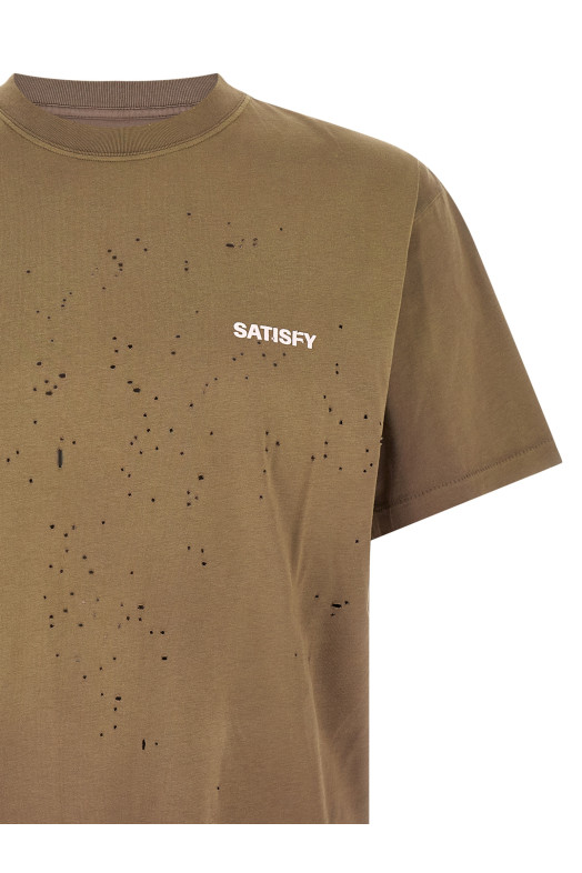 Openwork T-shirt Brown