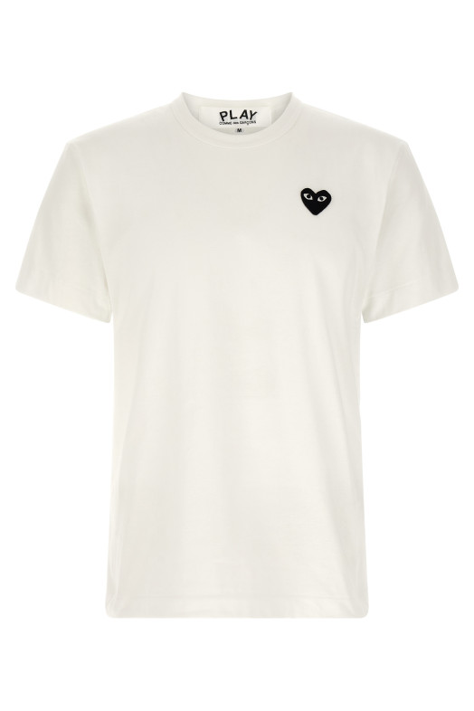 Футболка с нашивкой в виде сердца, белого цвета COMME DES GARÇONS PLAY AXT3530511