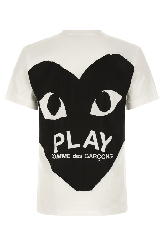 Футболка с нашивкой в виде сердца, белого цвета COMME DES GARÇONS PLAY AXT3530511
