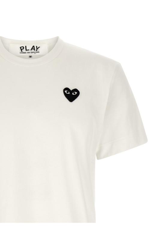 Футболка с нашивкой в виде сердца, белого цвета COMME DES GARÇONS PLAY AXT3530511