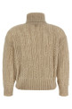 Openwork turtleneck sweater Beige