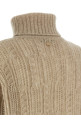 Openwork turtleneck sweater Beige
