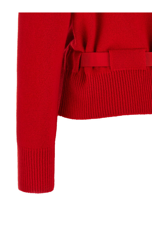 Belted cardigan Red