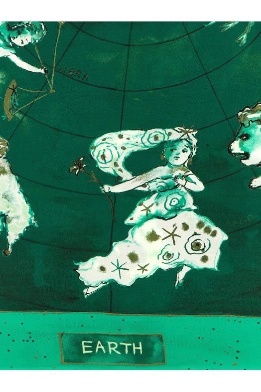 'Zodiac Flag' scarf Green