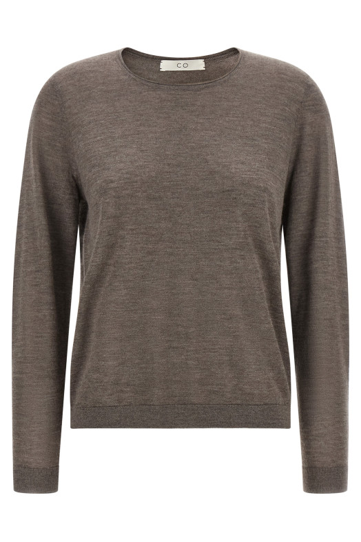 Sweater with rolled neckline Brown