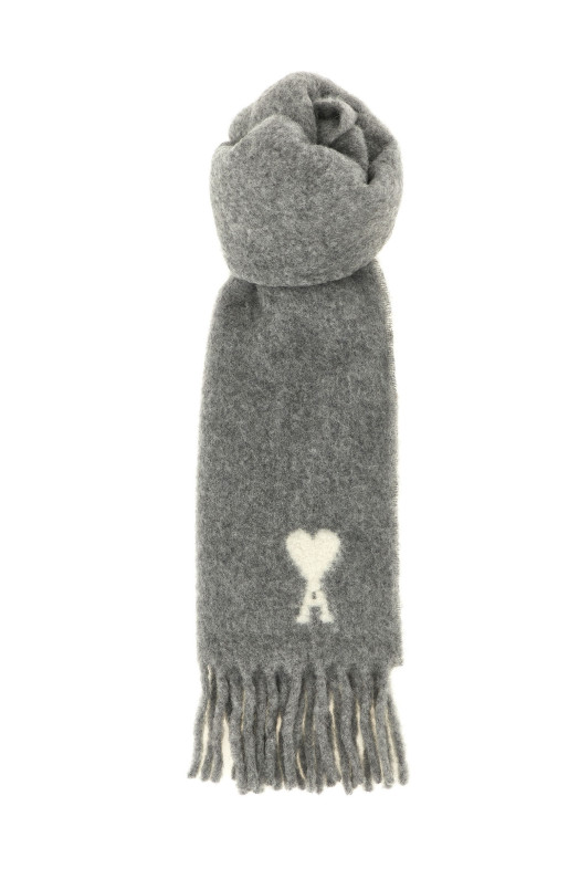 ADC logo scarf and fringes Gray