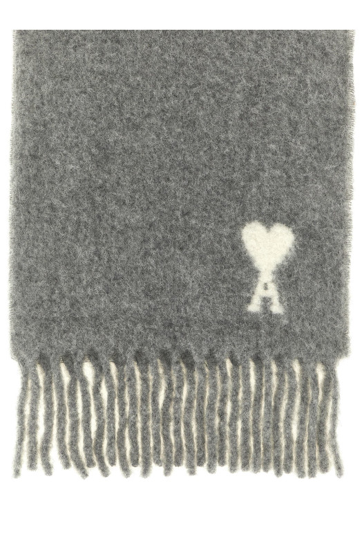 ADC logo scarf and fringes Gray