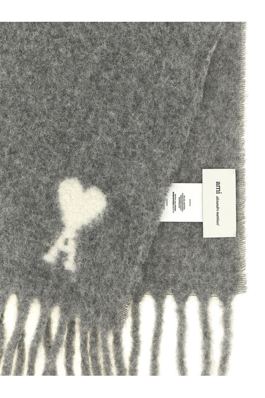 ADC logo scarf and fringes Gray