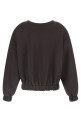 Removable Flower application sweatshirt Brown