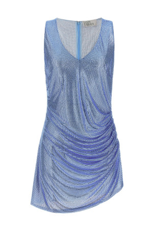 Dress with removable crystals and feathers BLUE