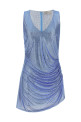 Dress with removable crystals and feathers BLUE