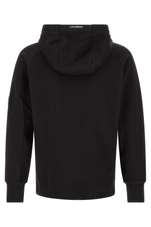 'Diagonal Raised Fleece' sweatshirt with Lens detail Black