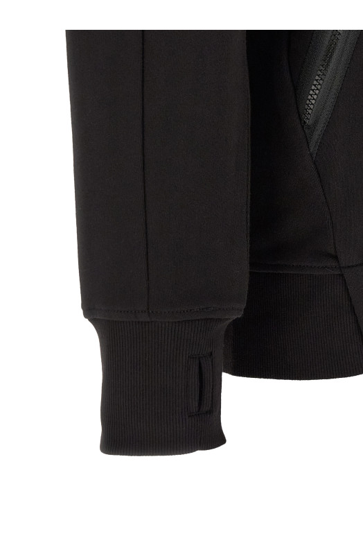 'Diagonal Raised Fleece' sweatshirt with Lens detail Black