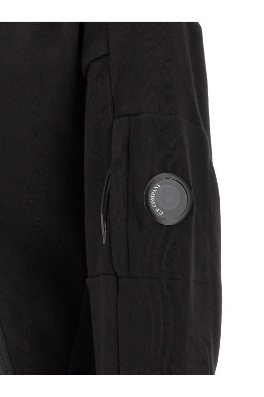 'Diagonal Raised Fleece' sweatshirt with Lens detail Black