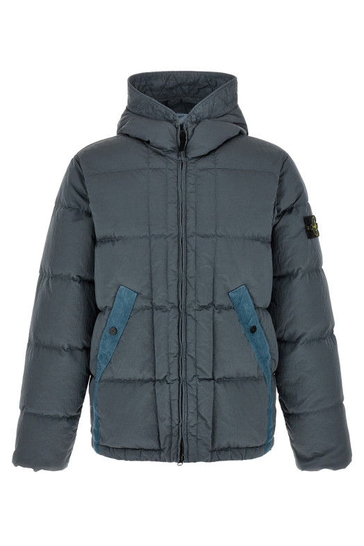 Crumpled effect down jacket Gray