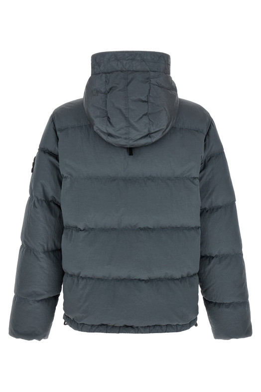 Crumpled effect down jacket Gray