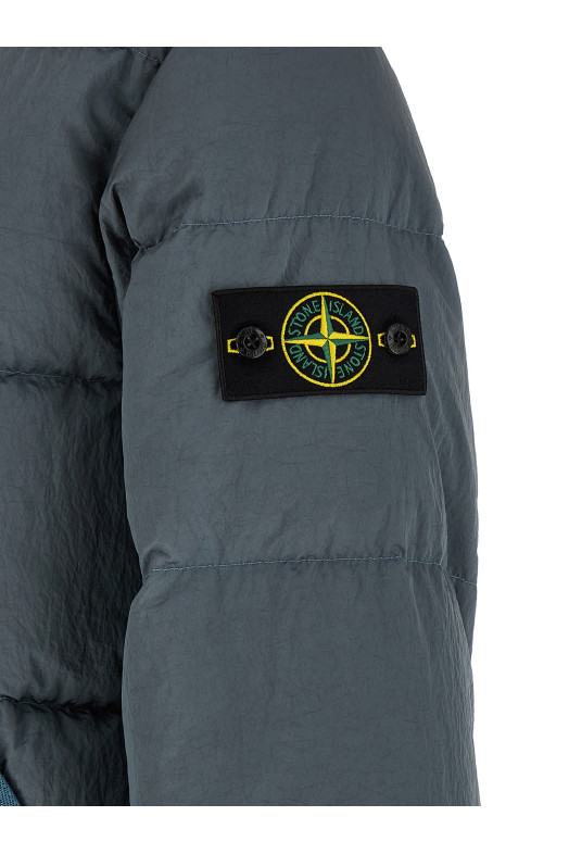 Crumpled effect down jacket Gray