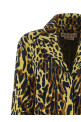 Animalier jacquard wool coat Multicolor