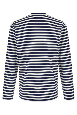 Striped T-Shirt With Heart Patch Multicolor