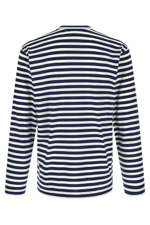Striped T-Shirt With Heart Patch Multicolor