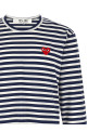 Striped T-Shirt With Heart Patch Multicolor