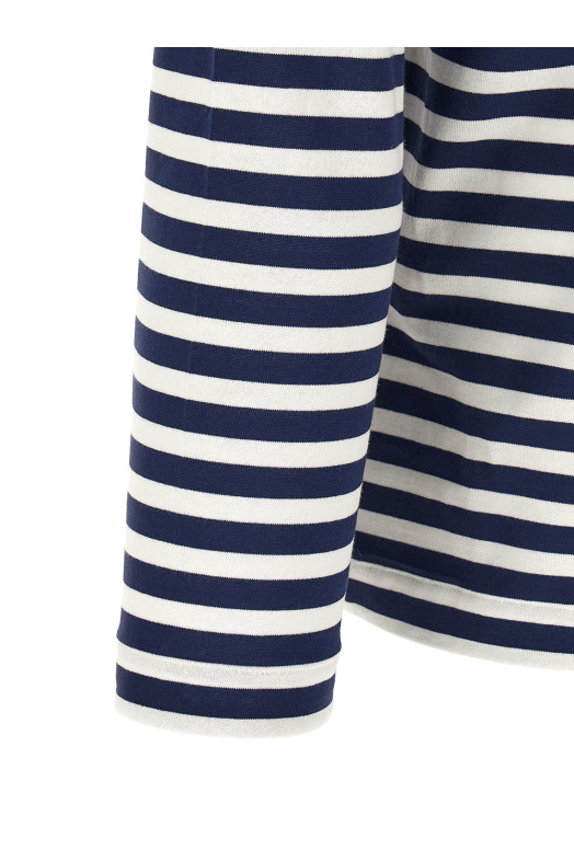 Striped T-Shirt With Heart Patch Multicolor