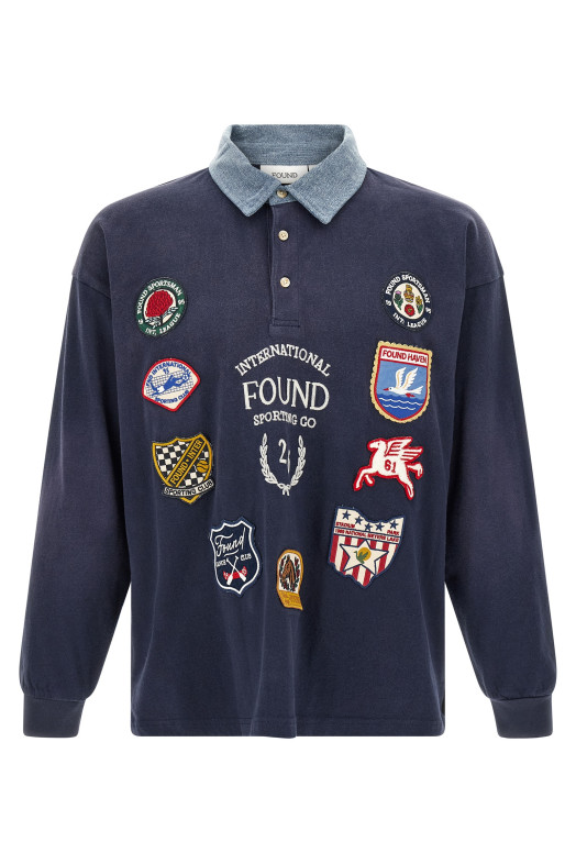 'Crestfield' polo shirt with patch Blue