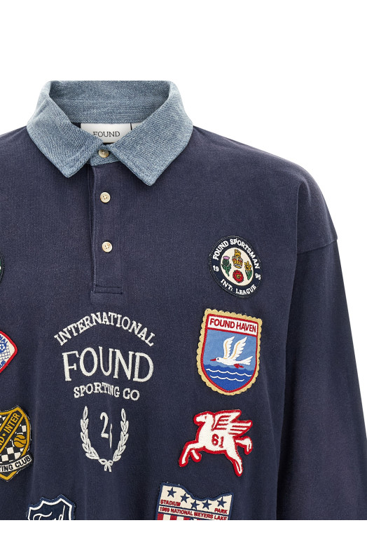 'Crestfield' polo shirt with patch Blue