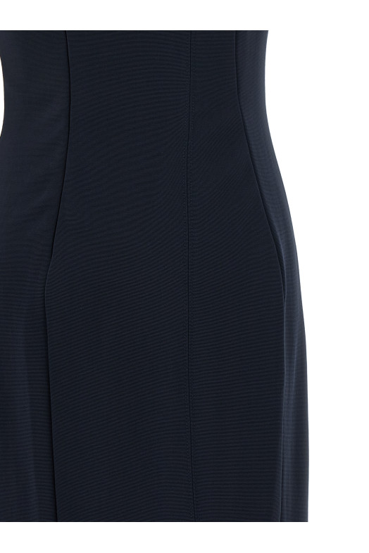 Long dress with crossed neckline Black