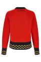 Geometric intarsia sweater Red