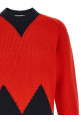 Geometric intarsia sweater Red