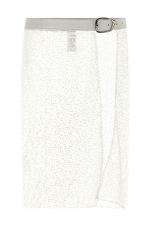 Embroidered 'Jude' sarong skirt White