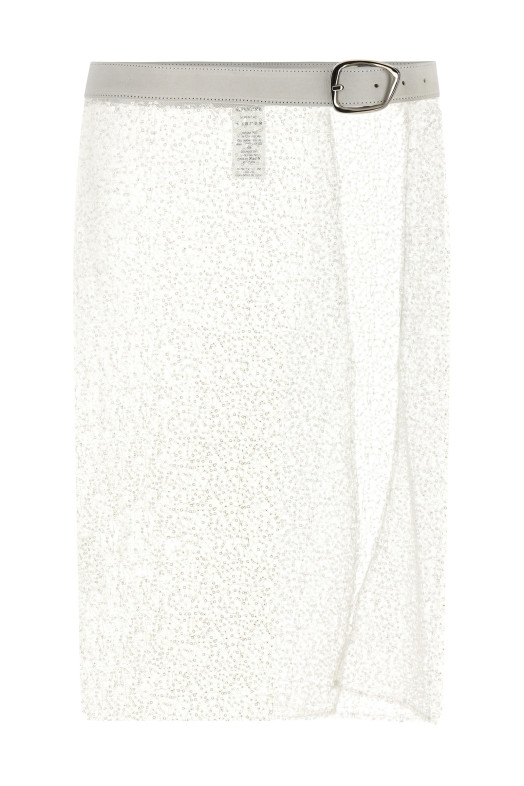 Embroidered 'Jude' sarong skirt White