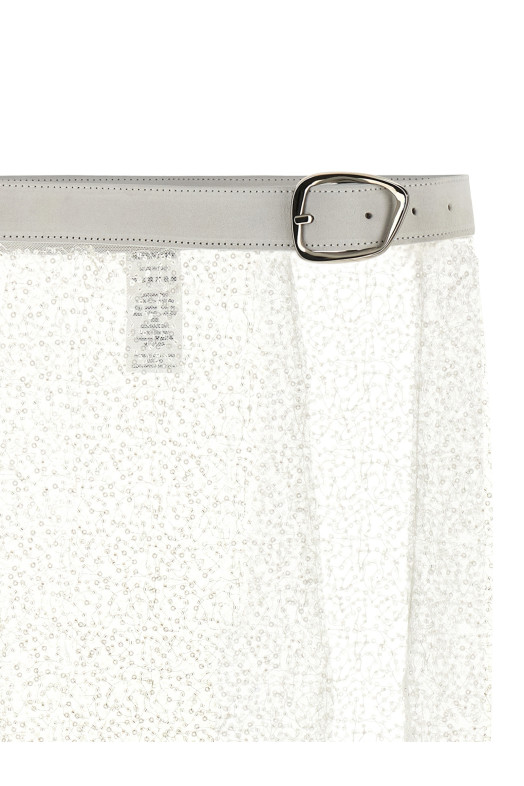 Embroidered 'Jude' sarong skirt White